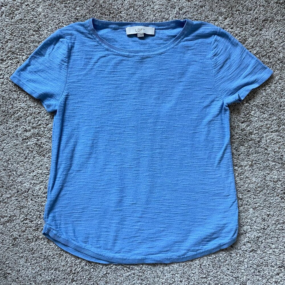 - Loft - Light Blue Short Sleeve Tee Shirt